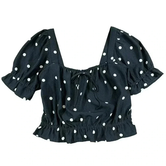 Polka Dot Puff Sleeve Top - Picture 1 of 11